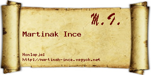 Martinak Ince névjegykártya